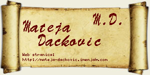 Mateja Dačković vizit kartica
